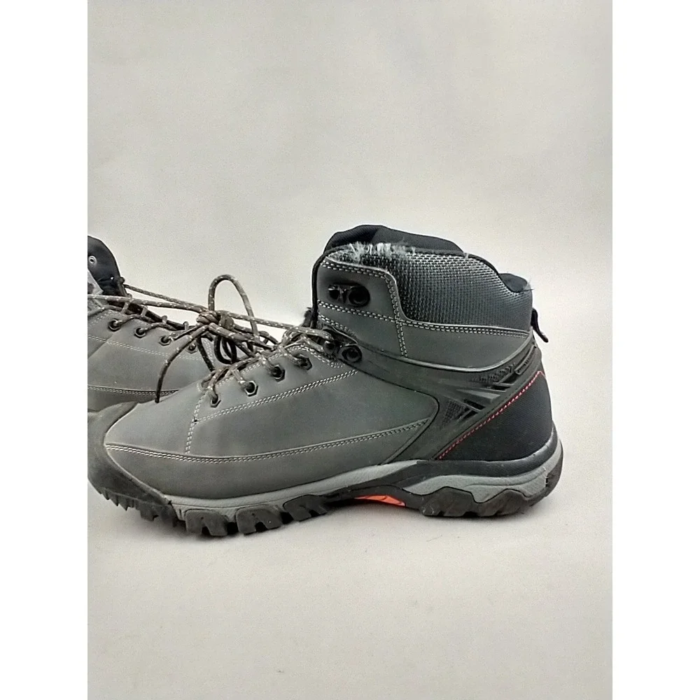 Axboxing Mens Hiking Boots‎ Grey Faux Fur Lined Winter Outdoor Shoes A1235-12 12
